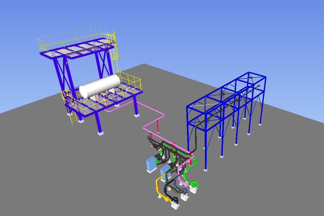 Modello 3D del sistema di tubazioni B&G